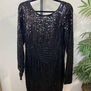 Elegant Black Sequin Dress
